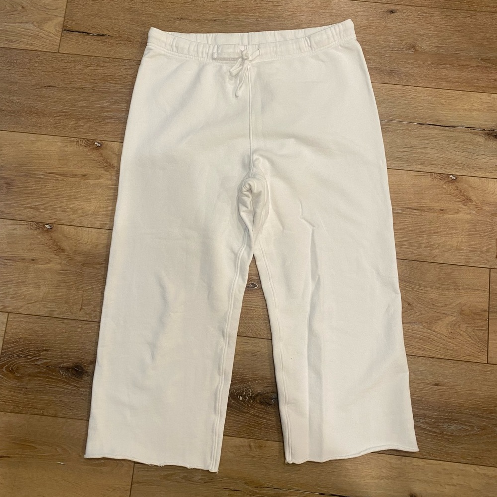$188 Frank & Eileen Catherine Pants Sweatpants Triple Fleece White CROP SZ XL - Picture 2 of 5